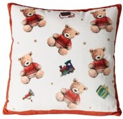 Karácsonyi töltött párna 45x45 cm polyester macis