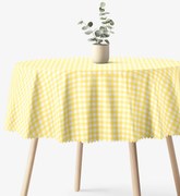 Goldea kör alakú teflonos terítő - sárga kockás Ø 100 cm