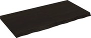 vidaXL sötétbarna kezelt tömör tölgyfa fali polc 120 x 60 x (2-6) cm