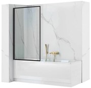 REA-K7390 - LAGOS kádparaván 140x80 cm fekete/átlátszó