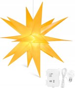 3D világító karácsonyi csillag elemmel és időzítővel – 45 cm