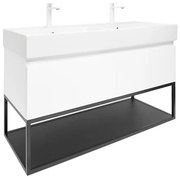 SAT B-Way Fürdőszobaszekrény mosdóval 119x30x45 cm fehér fényes BWAY120WU2BBF