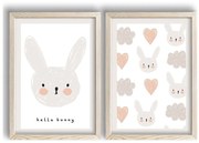 Gyerek kép készlet 2 db-os 38x53 cm Hello Bunny – Wallity