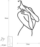 Fém fali dekoráció, Woman Lines