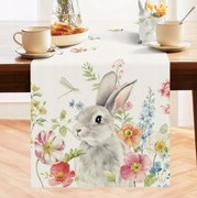 Lenvászon húsvéti asztali futó FLORABBIT 33x180 cm