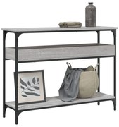 szürke sonoma színű szerelt fa tálalóasztal polccal 100x29x75cm