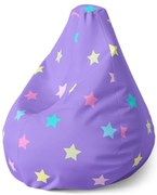 Pear babzsák csillagok lilán - gyerek, lila