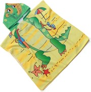 Gyerek poncsó KROKODIL A STRANDON sárga