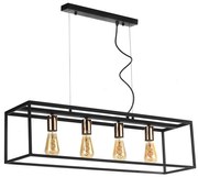 ONLI - Csillár zsinóron FLOKI 4xE27/15W/230V fekete/réz