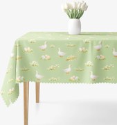 Goldea húsvéti szögletes teflonos asztalterítő - libák és húsvéti tojások 120 x 180 cm