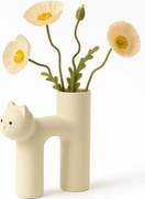 Macska váza krémszínű ajándék macska mama macska design 21cm Ajándék