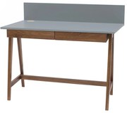 Luka szürke íróasztal kőrisfa lábakkal, hossz 110 cm - Ragaba