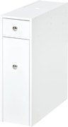 HOMCOM Fürdőszobai Oldalszekrény 2 Fiókkal és Tetővel Ellátott Felső Rekesszel Mosogató Showerhez 17x48x58 cm Fehér | Aosom