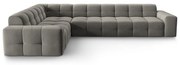 Szürke bársony sarokkanapé (bal oldali) Kendal – Micadoni Home