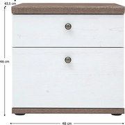 Éjjeliszekrény, canyon fenyő/sonoma trüffel tölgy, TEINA KOM2S