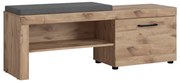 ROXALIS cipőtartó szekrény, 139,4x47,7x37,9, tölgy viking/sötét filc