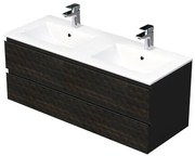 Fürdőszobaszekrény mosdóval SAT Cube Way 120x47,5x46 cm barna matt CUBE3D1202ZHMOD