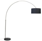 Acél ívlámpa szövetbúrával fekete 50 cm - XXL