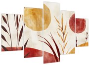 Kép - Növények és körök (150x105 cm)