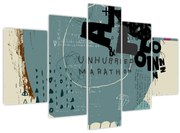 Kép - Repülő léggömb szivárvánnyal (150x105 cm)