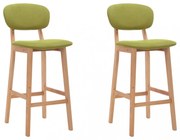 vidaXL 2 db zöld szövet bárszék