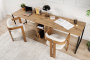 Twin Study Desk - atlanti fenyő/fekete íróasztal