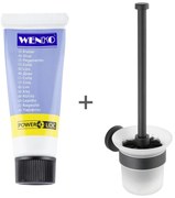 Matt fekete öntapadós üveg WC-kefe Bosio – Wenko