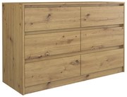 K120 2X3 komód, tölgy