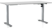 Állítható magasságú asztal OfficeTech A, 160 x 80 cm, szürke alap, világos szürke