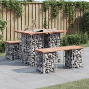 vidaXL tömörfa kerti asztal gabion mintával 100 x 70 x 72 cm Douglas