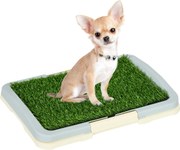 PawHut Kutyai WC Litter Box Mesterséges Fű Szőnyeggel, Rács Panelem és Tálcával, Képzéshez, 46,5 x 34 cm | Aosom
