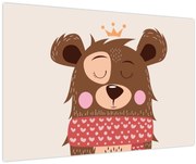 Kép - Teddy maci piros sállal (90x60 cm)