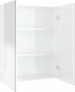 vidaXL fényes fehér MDF tükrös fürdőszobaszekrény 60 x 15 x 75 cm