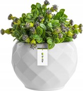 Virágcserép kerámia fedél fehér színben 13,5 cm H12,5 cm fényes Stílusos