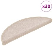 30 db lépcsőszőnyeg 56 x 17 x 3 cm bézs félkör alakú