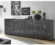 PRISMA Antracit szürke Komód 4 ajtós 241cm