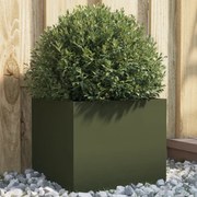 olívazöld acél növénytartó 32 x 30 x 29 cm