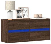 barna tölgyszínű fali TV-szekrény LED-del 100x31x45 cm