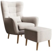 Fotel lábtartóval Veneza VZ1  (krém + bükk). 1098942