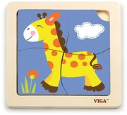 Fa képes kirakó puzzle Viga 4 db Zsiráf