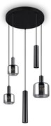 Fekete függőlámpa fém-üveg búrával ø 40 cm Mataro – Trio