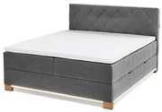 Szürke ágyneműtartós boxspring ágy 180x200 cm Messina – Meise Möbel