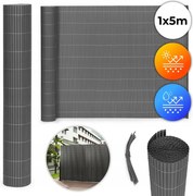 Kétoldalas bambusz szőnyeg 100x500 cm erkély terasz kerítés antracit Mu