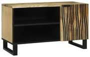 TV Szekrény - 80x31.5x46 cm Tömör Mangó és Mérnöki Fa