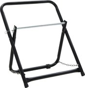 vidaXL fekete porszórt acél tömlődobos kocsi 48 cm 45 kg