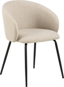 MAZZONI EXPORT CLARA Bézs (Basel 24 szövet)/fekete lábak - MODERN KÁRPITOZOTT KAGYLÓSZÉK LOFT STÍLUSÚ NAPPALIBA/ÉTKEZŐBE/IRODÁBA