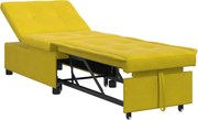 vidaXL Kanapéágy Sárga 194 x 67 x 82 cm Bársony