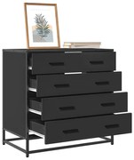 fekete szerelt fa fiókos szekrény 70x41x70 cm