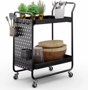 Klarstein Chibi, tálalókocsi, 2 polc, fém, kosarak, kampók, mobil