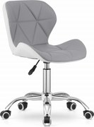 AKCIÓ Szürke-fehér irodai szék AVOLA ökobőrből II. osztály